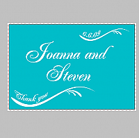 Wave Horizontal Big Rectangle Wedding Labels