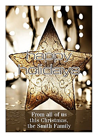 Vertical Rectangle Gold Star Christmas Labels