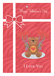 Present Valentine Vertical Rectangle Favor Tag 1.875x2.75