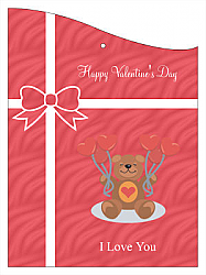 Present Valentine Curved Wine Favor Tag 2.75x3.75