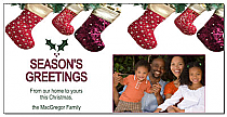 Three Fireplace Stockings Family Photo Upload Christmas Card w-Envelope 8" x 4" family style