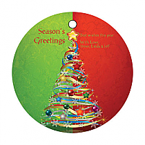 Two Tone Christmas Tree Big Circle Hang Tag