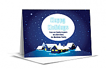 Midnight Blue Christmas Town Cards  7.875" x 5.50" w-envelope