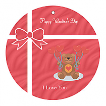 Present Valentine Circle Favor Tag 2x2