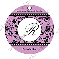 Custom Floral Pearls Big Circle Food & Craft Label