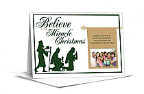 Christmas Card w-Envelope 7.875" x 5.50" Nativity Religious design 3 Family Style