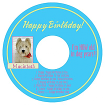 CD Dog Birthday Labels