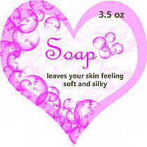 Bubbles Heart Bath Body Labels