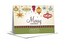 Christmas Tis the Season Colorful Ornaments Card 7.875" x 5.50"  w-Envelope