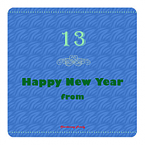 New Year Family Square Coasters 3.5x3.5