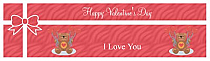 Present Valentine Water bottle Labels 7x1.875