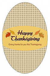 Leaves Thanksgiving Oval Hang Tag 2.25x3.5