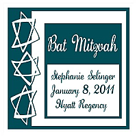 3-Star Small Square Bat Mitzvah Label