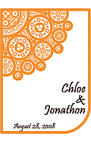 Modern Large Tangerine Wedding Labels