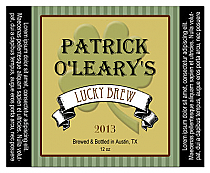 Shamrock Square Text Irish Beer Labels