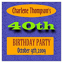 Square Party Time Birthday Label