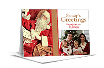 Santa Reading List with Photo Greeting Card w-Envelope 7.875" x 5.50" family style