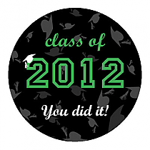 Hats Off Circle Graduation Coasters