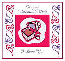 Hearts Clipart Valentine Big Square Labels 3.5x3.25