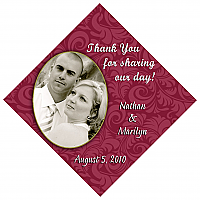 Old World Diamond Burgundy Wedding Label