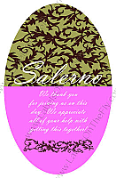 Rococo Text Oval Wedding Labels