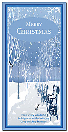 Christmas Winter Wonderland Town Square Cards  4" x 8" w-envelope