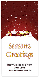 Christmas Season's Greetings Winter Village Cards  4" x 8" w-envelope 