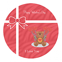 Present Valentine Circle Labels 2x2