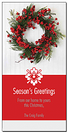 Red Christmas Berries Cards  4" x 8" w-envelope