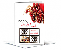 Christmas Corner Mistletoe and Pinecones Cards with photo  5.50" x 7.875" w-envelope