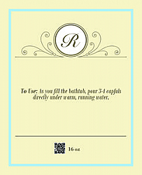 Tranquil Text Square Bath Body Labels