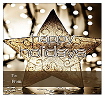 Big Square Gold Star To From Christmas Hang Tag