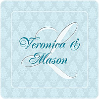 Monogram Square Wedding Coaster