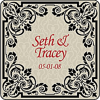 Ornament Square Wedding Coasters