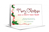 Christmas Holly Berry Border Cards  7.875" x 5.50"  w-envelope