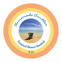 Tropical Breeze Circle Candle Labels