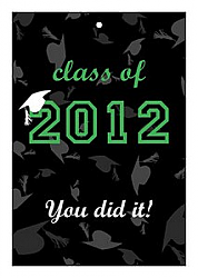 Hats Off Big Rectangle Graduation Favor Tag