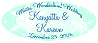 Winter Wonderland Big Oval Wedding Label