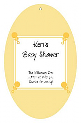 Childs Play Baby Vertical Oval Favor Tag