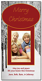 Snowy Christmas Pathway Cards with photo  4" x 8" w-envelope 