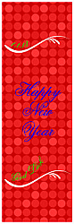 Happy New Year Vertical Tall Rectangle Labels 1.25x3.75