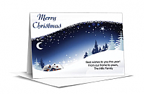 Sparkling Christmas Nighttime Village Cards 7.875" x 5.50"  w-envelope