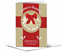 Christmas Large Red Bow Cards  5.50" x 7.875" w-envelope