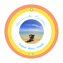 Tropical Breeze Small Circle Candle Hang Tag