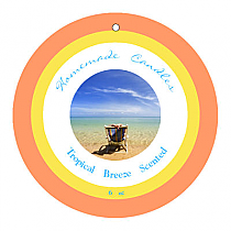 Tropical Breeze Circle Candle Hang Tag