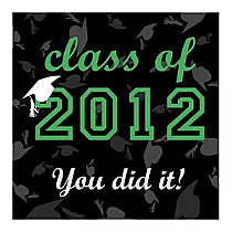 Hats Off Small Square Graduation Labels