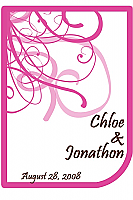 Modern Small Magenta Wedding Labels