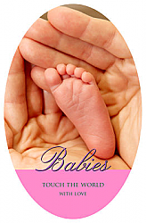 Vertical Oval Baby Photo Labels With Text