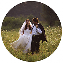 Circle Wedding Photo Coasters