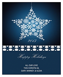 Vertical Big Rectangle Large Star Christmas Labels